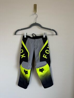 Fox Racing Kids Youth Motocross Pants 180 Size 4 K4 Black Yellow Gray Dirt Bike